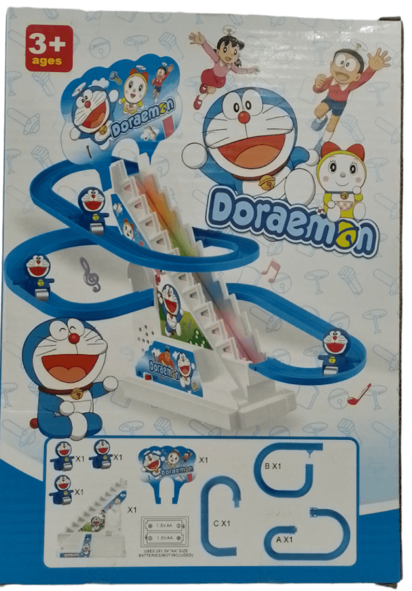 Ragvee toys Doraemon Slide Toy Set | Stair Climbing Doraemon Race Track Set for Kids | Electronic Small Doraemon Slide Track Set Toy for Kids 5+ Years - Image 2