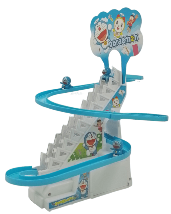 Ragvee toys Doraemon Slide Toy Set | Stair Climbing Doraemon Race Track Set for Kids | Electronic Small Doraemon Slide Track Set Toy for Kids 5+ Years - Image 3