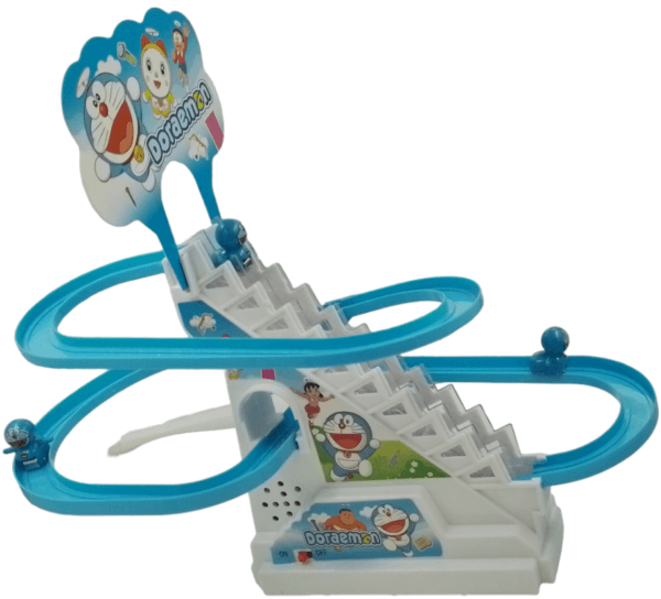 Ragvee toys Doraemon Slide Toy Set | Stair Climbing Doraemon Race Track Set for Kids | Electronic Small Doraemon Slide Track Set Toy for Kids 5+ Years - Image 5