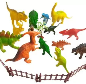 Ragvee Dinosaur Toys 8 pc Small Medium Large Sized Rubber Action Figure Animal Model  (Multicolor)