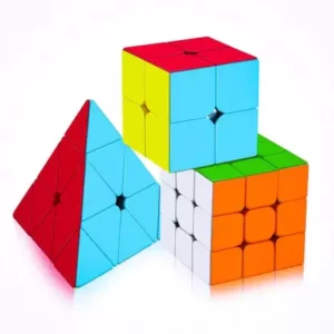 Ragvee Collections Magic Cube Puzzle Combo Pack Brainstorming Game Multicolored (2X2/ 3X3/ Pyramid)  (Pack of 3 Pieces)