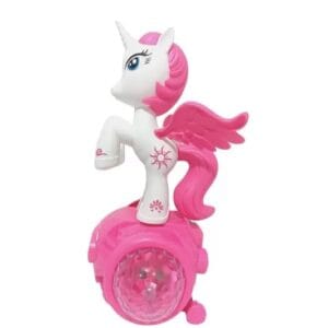 RAGVEE Battery Operated Dancing Lovely Horse Skates Hoverboard Vehicle Toy with 5D Light, Music, 360° Rotation and Bump And go Action for Kids|Boys|Girls