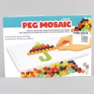 Ragvee Junior Peg Mosaic Platter for Kids Knob And Block Jigsaw Puzzle Mix Color for Creative Boys And Girls, pegboard Sharp Mind Game, Teenagers Handmade Sticky Art Craft Kit 200+ Pieces Ideal Gift Parents