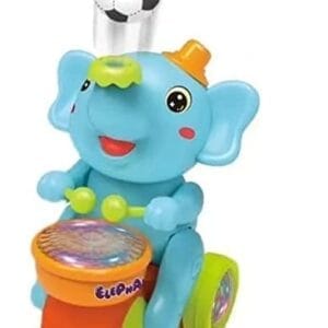Elephant Musician Toy for Kids with Music and Flashing Light Walking Drum Playing with 2 Levitation Ball Electric Toys for Kids Cute Elephant Musical Toy