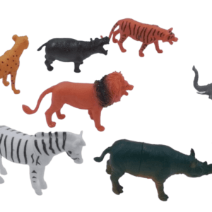 Ragvee® Toys Presents Set of 6 Small Size Full Action Toy Figure Jungle Cartoon Wild Animal Toys