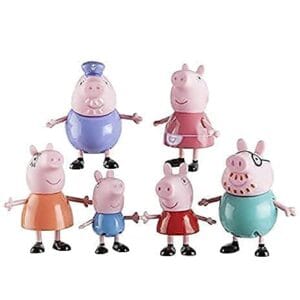 RAGVEE Pig Family Toy Set of 6 Soft Rubber face Toy Best Gift for Kids