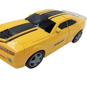 Ragvee Battery Operated Converting Car to Robot, to Car Automatically, with Light and Sound for Kids-Yellow
