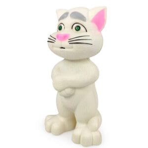 Ragvee NHR Intelligent Talking Tom Cat, Speaking Robot Cat Repeats What You Say, Touch Recording Rhymes and Songs, Musical Cat Toy for Kids (3+ Years, White)