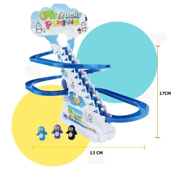 Ragvee Set Funny Automatic Stair-Climbing Penguin Cartoon Race Track Set Little Lovely Penguin Slide Escalator Toy - Image 9