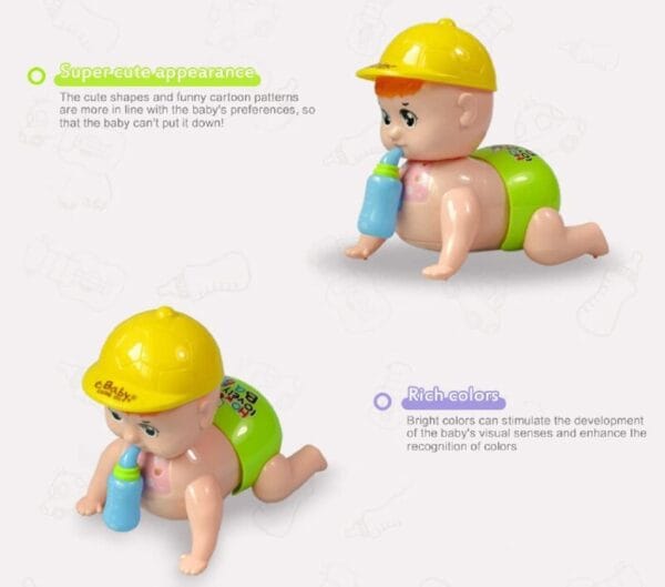 Ragvee Musical Talking Crawling Baby Toy for Babies Kids Infants - Dazzling Lights and Dynamic Sound - Colour as per Stock, Plastic, Pack of 1,Multi Colour - Image 7