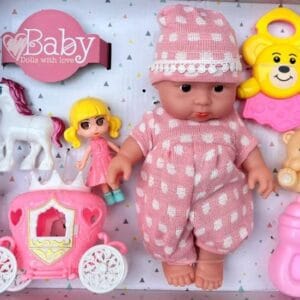 RAGVEE Baby Doll with Love Set for Kids with Dress, Doll for Baby Girls, Doll Set for Girls (25 cm)