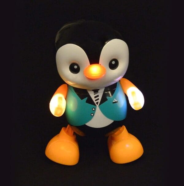 RAGVEE Dancing Penguin Toy Robot with Lightning Swinging Arms in Suit And Music for Kids