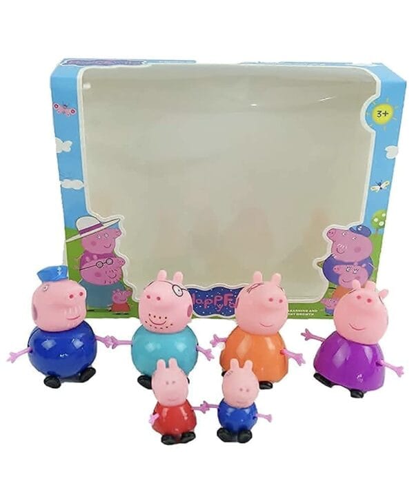 RAGVEE Pig Family Toy Set of 6 Soft Rubber face Toy Best Gift for Kids - Image 5