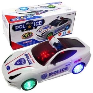 Ragvee Bump And Go 3D Lights Police Car With Sound And Lights On Wheel For Kids