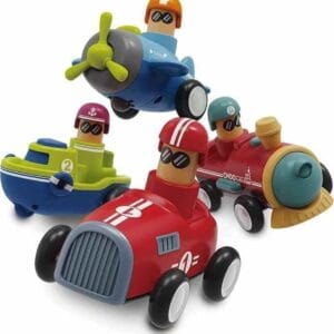 Ragvee Plastic Play Set Game Cars Push And Go Play Set Friction Powered Car Pull Back Vehicles Transport Tools for Kids Boys Girls (Pack of 4_Multicolour)