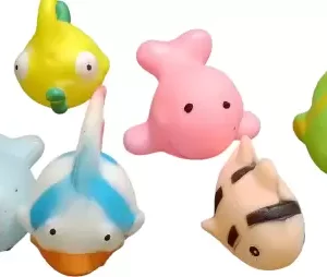 Ragvee Toys 6 Pieces Soft Fish Baby Care Bathing Toys Bath Toy  (Multicolor)