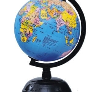 GLOBUS Educational World 8 Inches /20 Cms Diameter Height Rotating World Globe With A.B.S Polymer Moulded Arc and Base