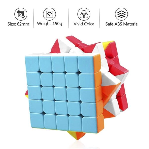 Ragvee 5x5 Sticker less Speed Cube Magic Puzzle for Kids And Adults Speedy Stress Buster Brainstorming Cube - Image 8