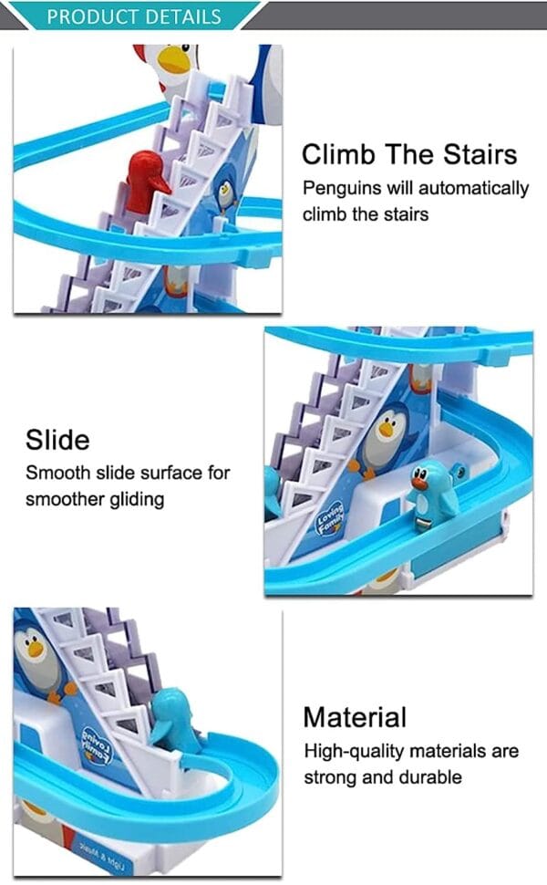 Ragvee Set Funny Automatic Stair-Climbing Penguin Cartoon Race Track Set Little Lovely Penguin Slide Escalator Toy - Image 10