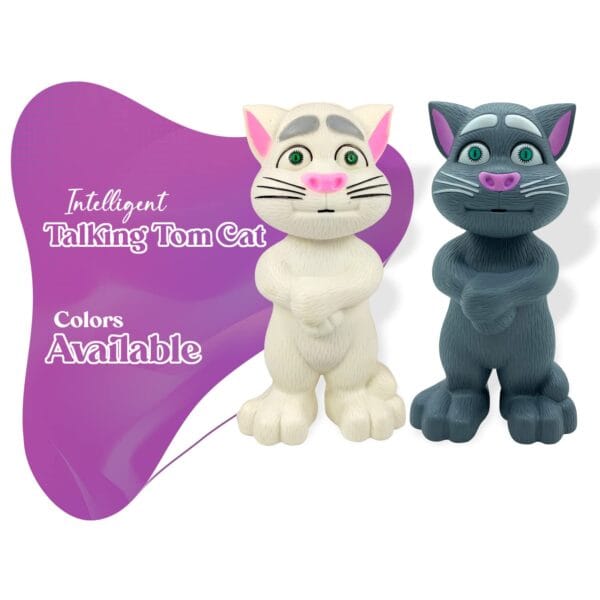 Ragvee NHR Intelligent Talking Tom Cat, Speaking Robot Cat Repeats What You Say, Touch Recording Rhymes and Songs, Musical Cat Toy for Kids (3+ Years, White) - Image 10
