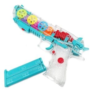 Ragvee Concept Musical Transparent Glow Gear Gun with 3D Lights and Music Pretend Play Toy Gun for 2 to 5 Year Kids Baby Toy, Multi Colour (Transparent Gun)