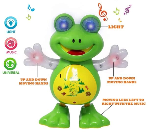 RAGVEE Dancing Frog with Music, Flashing Lights, Sound Toy/Amazing Dance Moves Action/Colorful Flashing Light Effects And Wonderful Music - Image 3