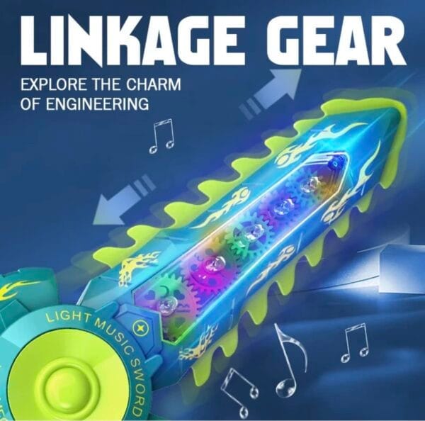 RAGVEE Delivering Joys of Life Electric Transparent Mechanical Gear Space Sword for Kids with Music- Random Colour|| Pack of 1 - Image 2