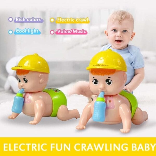 Ragvee Musical Talking Crawling Baby Toy for Babies Kids Infants - Dazzling Lights and Dynamic Sound - Colour as per Stock, Plastic, Pack of 1,Multi Colour - Image 6