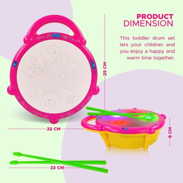 RAGVEE Musical Flash Drum Toys for Kids 3D Flash Drums Toys for Kids with Lights And Musical, Good Quality Plastic - Image 7