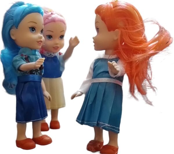 RAGVEE Small Doll for Girls Plastic Toy Three Sisters 16 cm (Set of 3) - Image 2