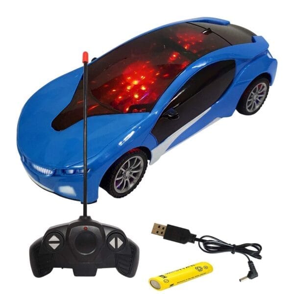 Ragvee Remote Control Chargeable 3D Famous Car with Flashing Light, Radio Control Race car for Kids for 3-12 Year Old Boy Birthday Remote Control Car Rechargeable Multi color - Image 3
