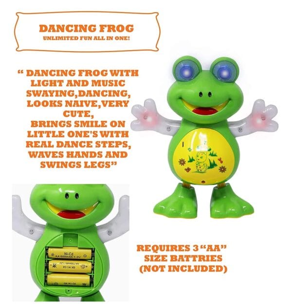 RAGVEE Dancing Frog with Music, Flashing Lights, Sound Toy/Amazing Dance Moves Action/Colorful Flashing Light Effects And Wonderful Music - Image 5