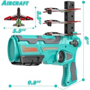 RAGVEE Airplane Launcher Toy Catapult Aircraft Gun with 4 Foam Shooting Games for Kids
