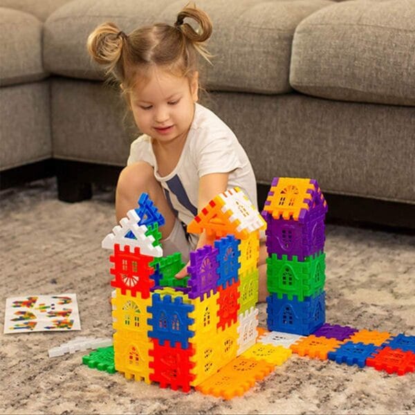 RAGVEE Happy Home DIY Plastic Building Blocks for Kids, Puzzle Toys for Children Educational And Learning Toy for Kids, Girls And Boys - Image 6