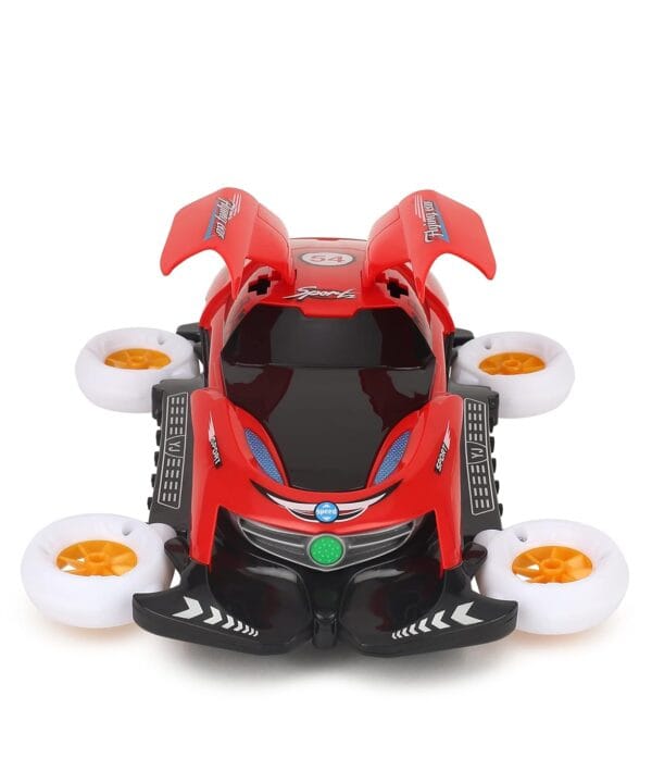 RAGVEE Battery Operated Defrom Flying Car with Sound & Light Bump N Go Function Rotating Four-Wheel Toys - Image 6
