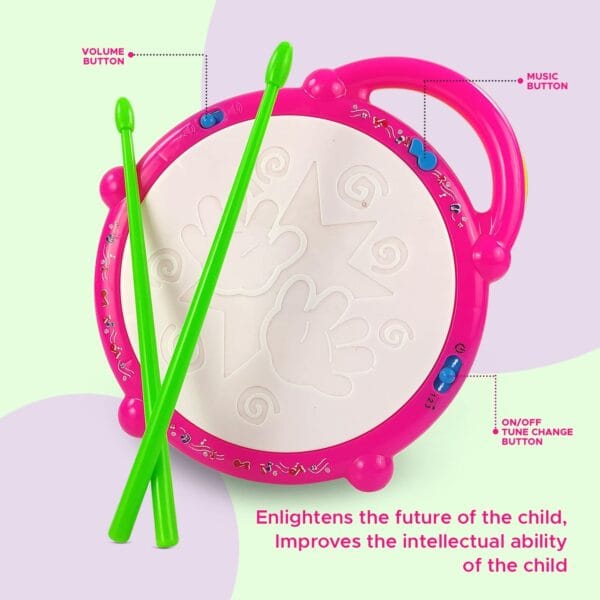 RAGVEE Musical Flash Drum Toys for Kids 3D Flash Drums Toys for Kids with Lights And Musical, Good Quality Plastic - Image 5