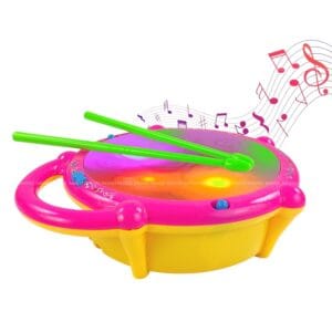 RAGVEE Musical Flash Drum Toys for Kids 3D Flash Drums Toys for Kids with Lights And Musical, Good Quality Plastic