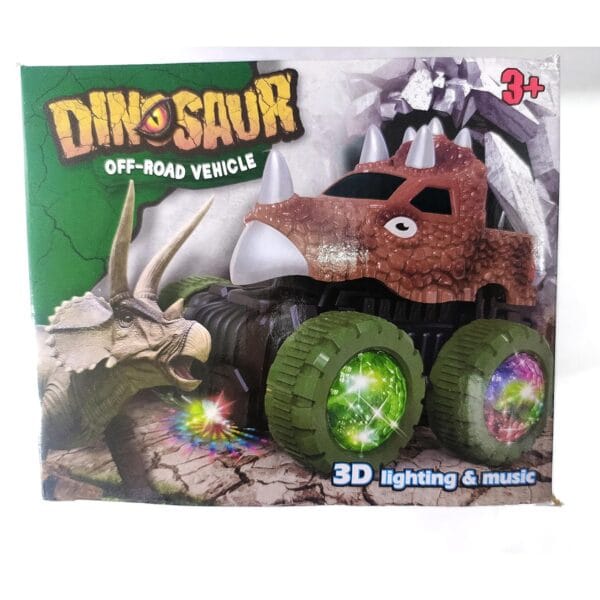 Ragvee Battery Operated Off Road Dinosaur Car Vehicle Toy with 3D Light, Music, and 360° Rotation for Kids | Boys | Girls (Colour-as per Availability) - Image 6