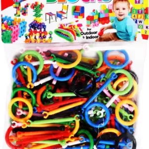 Ragvee Educational Construction Sticks Block Games Magic Building Kit Blocks-Colourful Plastic Building Sticks Blocks Toys for children in Transparent Bag of 3 Plus years.
