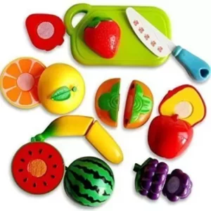 RAGVEE Realistic Sliceable Fruits Cutting Play Toy Set Can Be Cut in 2 Parts