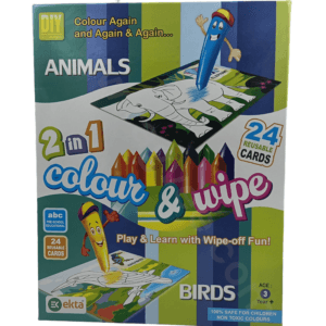 Ragvee Colour And Wipe Fruits And Vegetables | 24 Reusable Cards | Preschool Collaring Kit For 3+ Years Toddlers/Kids