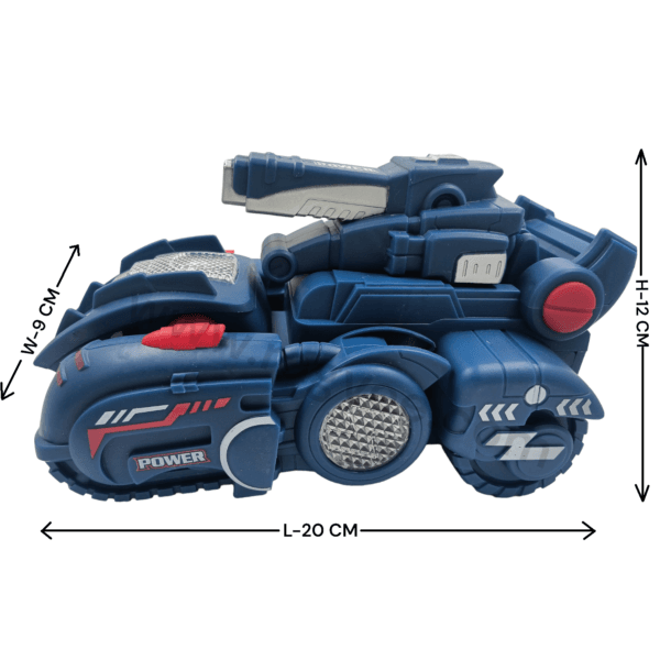 Ragvee Bump And Go Transforming Dinosaur Tank To Robot Toy With 3D Light And Sound, Battery Operated Musical Tank Toy for Kids Toddlers Robot Toy - Image 2