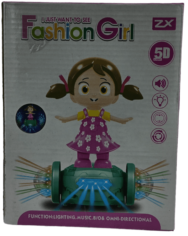 Ragvee Musical Dancing Girl Doll Activity Play Centre Toy 360 Degree Rotating with Flashing Lights and Bump n Go Action Toys for Kids (Pack of 1) Pink - Image 2