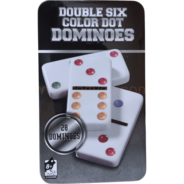 Ragvee Double 6 Color Dot Dominoes Game Set, Classic 28 Pieces in Tin Case, Match and Fun Game for Kids - Image 6