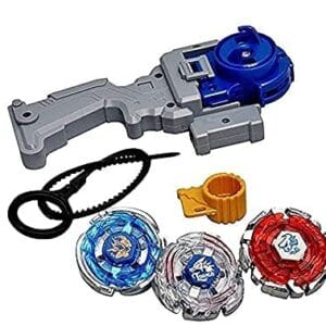 Metal 4DFusion Spinning Tops with Combo Pack of 3 Spinning Tops with Launcher Fighters Fury Battle
