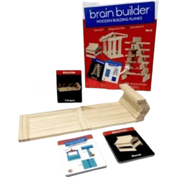 Ragvee brain builder wooden building planks- Multi color (50 pieces) - Image 6