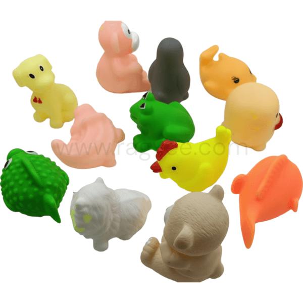 Ragvee Rubber Colourful Floating Baby Toys Bath Aquatic Animals Chu Chu Toys for Newborn Babies, Kids, Assorted - Image 2