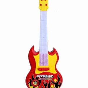 Ragvee 4 String Stylish Musical Toy 15" Rock Band Music Guitar for Children, Kids Handheld Best Toy Gift with Light for Girls & Boys, Color as per Stock