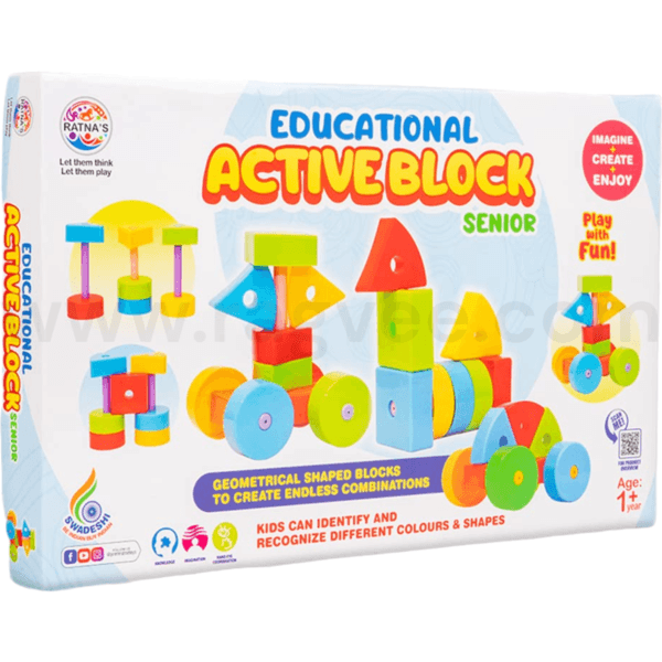 Ragvee Educational Active Block Senior | 3D Geometric Shape Solid Blocks for Making Various Patterns for Kids Learning - Image 4