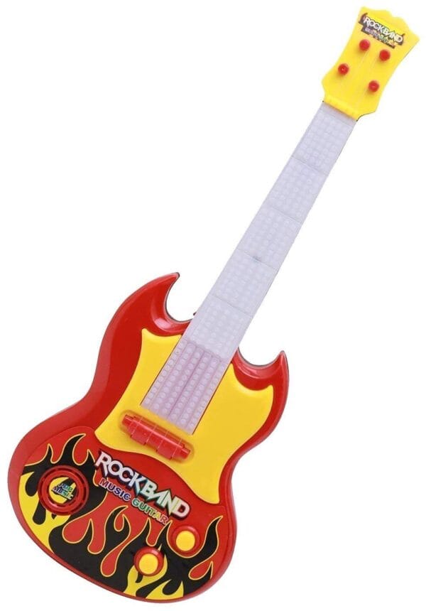Ragvee 4 String Stylish Musical Toy 15" Rock Band Music Guitar for Children, Kids Handheld Best Toy Gift with Light for Girls & Boys, Color as per Stock - Image 6